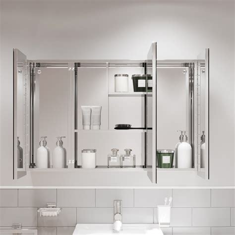 triple door stainless steel bathroom cabinet& 39|3 door mirrored bathroom cabinet.